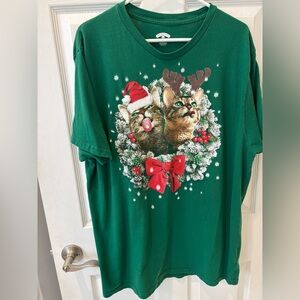 5/$25 Christmas Cat Holiday Time Green‎ T-Shirt